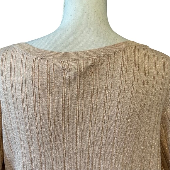 Croft & Barrow Ribbed Button Sides Long Sleeve Knit Sweater SZ XL Rose Gold NEW - Picture 5 of 7